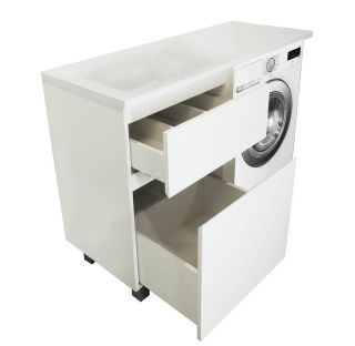 Напольная тумба под раковину Эстет Dallas Luxe ФР-00001964 Л/П 110см два ящика белый