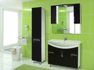 Зеркало-шкаф с подсветкой Bellezza Лагуна 105см черный 00000001085