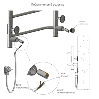 Электрический полотенцесушитель Тругор Пэк 20кв 60x50см хром Пэк20кв/6050