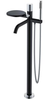Напольный смеситель для ванны Boheme Stick 129-BCR чёрный матовый/хром