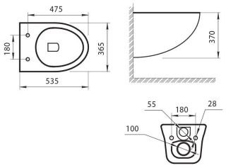 Подвесной унитаз Art&Max Pescara безободковый белый AM016CHR