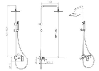 Душевая стойка Boheme Q 148-GR.2 золото/красный