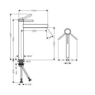 Смеситель Hansgrohe Finoris 260 push open 76070670 для раковины