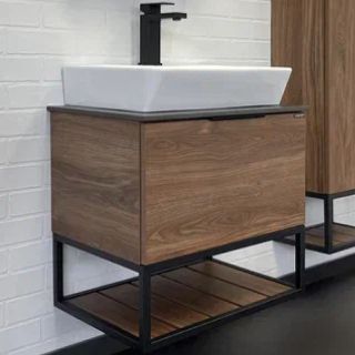 Тумба с раковиной Comforty Порто 00-00010677 60 см Дуб темно-коричневый