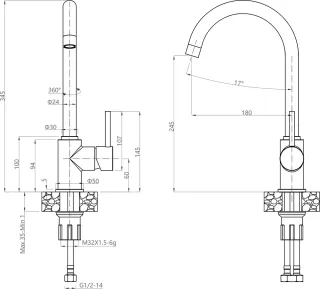 Смеситель для кухни GranFest 3650 кашемир