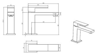 Смеситель для раковины Boheme Qubic 471-B чёрный матовый