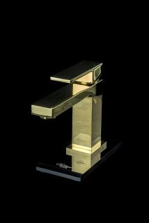 Смеситель для раковины Boheme Qubic 471-G золото