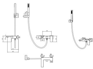 Смеситель для ванны Boheme Qubic 473-NB никель брашированный