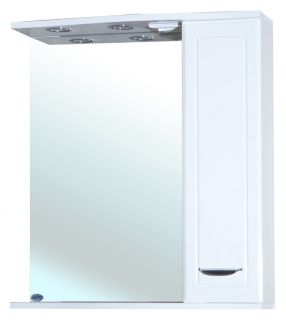 Зеркало-шкаф с подсветкой Bellezza Классик 65см правый белый 4611910001016