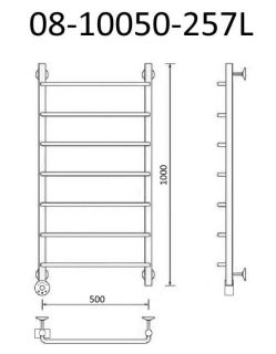 Полотенцесушитель электрический Маргроид В8 Р100*50 хром 08-10050-257L