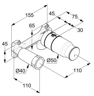 Внутренняя часть Kludi для смесителя на два отверстия 38243