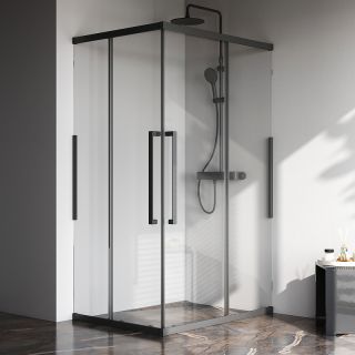 Душевой уголок AM.PM Func W84G-403-12090-BТ 120х90 профиль Черный матовый стекло прозрачное