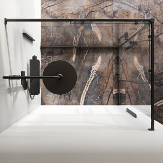 Душевой уголок AM.PM Func W84G-403-12090-BТ 120х90 профиль Черный матовый стекло прозрачное