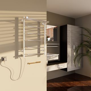 Электрический полотенцесушитель Altasan Горизонт П Горизонт8050П с полкой Хром 80х50