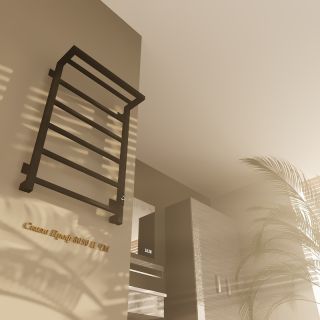 Электрический полотенцесушитель Altasan СкалаПроф СкалаПроф8050ПЧМ с полкой Черный муар 80х50