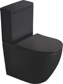 Унитаз-компакт SantiLine SL-5016MB безободковый чёрный матовый