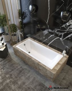 Ванна чугунная Goldman Elite ET17075 170x75см с ножками