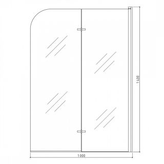 Шторка на ванну 100х140 см Maretti Valentina VA41R100140097-560, профиль черный