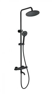 Душевая стойка Wonzon & Woghand Capsule WW-B3031-A1-MB с термостатом чёрный матовый