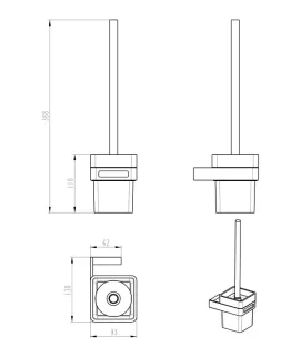Ёршик для унитаза Boheme Q 10954-GM оружейная сталь