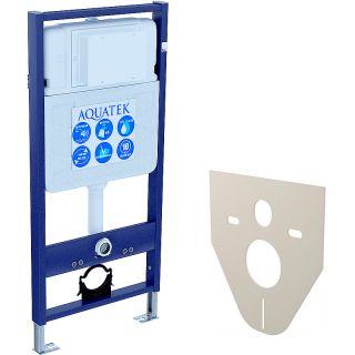 Комплект унитаза с инсталляцией Aquatek SET AQUATEK АМАДЕО-010 4в1 с сиденьем Микролифт и клавишей смыва Хром