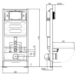 Комплект унитаза с инсталляцией Aquatek Set Aquatek Оберон KDI18 с сиденьем Микролифт и клавишей смыва Хром глянцевый
