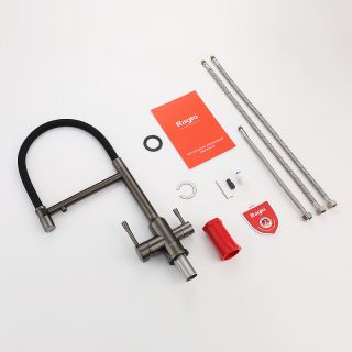 Смеситель для кухни Raglo R81.63.09 с подключением фильтра графит