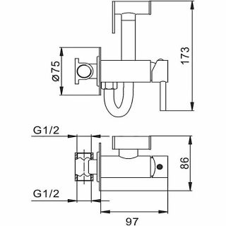 Гигиенический душ со смесителем CeramaLux KRS/001 черный