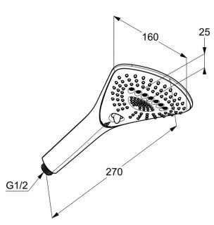 Душевая лейка Kludi Fizz чёрный матовый 6770039-00