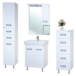 Зеркало-шкаф с подсветкой Bellezza Сиена 70см правый белый 00000001238