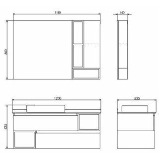 Тумба с раковиной Comforty Прага  00-00014833 120 см Дуб белый