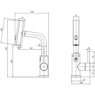Смеситель для раковины Black&White Sky Day 3028GM оружейная сталь