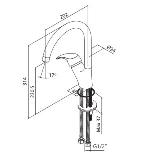 Смеситель для кухни Damixa Capital Start HFKS07000 цвет хром
