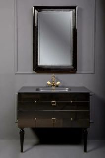 Тумба под раковину Armadi Art Vallessi Avangarde Piazza 80см чёрный/золото 841-080-BG