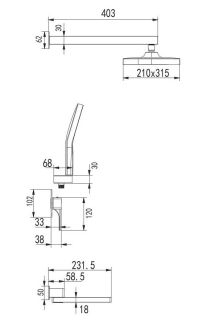 Душевая система Rose R1035T пепельный