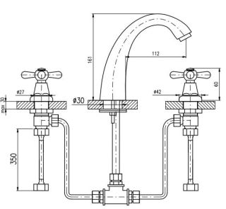 Смеситель для раковины Rav Slezak Morava retro MK433.5SM Бронза