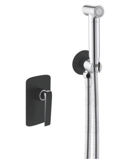 Гигиенический душ со смесителем Rose R1305H чёрный/хром
