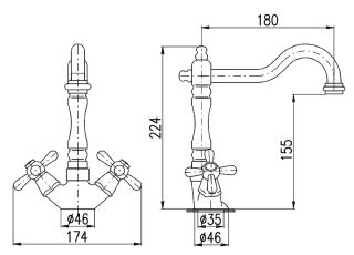 Смеситель для раковины Rav Slezak Morava retro MK321.5/8CMAT хром