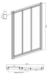 Душевая дверь Ambassador Forsa 17021102NX 110см хром/прозрачное