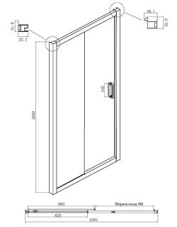 Душевой уголок Ambassador Forsa 17021120AX-90AX 140x90см хром/прозрачное