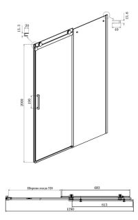 Душевая дверь Ambassador Benefit 19021202HB 130см чёрный/прозрачное