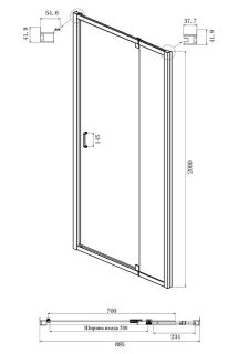 Душевой уголок Ambassador Elysium 111021103KX-90KX 90x90см хром/прозрачное