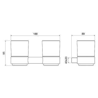 Стаканы Timo Luiro 18534/03 чёрный матовый