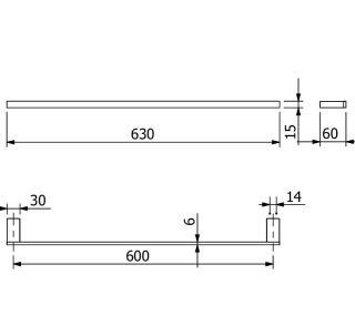 Полотенцедержатель Kludi Vela C 31979N0 60 см брашированное золото