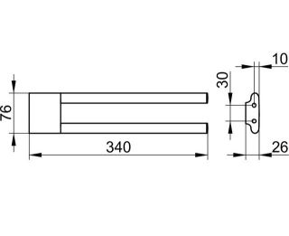 Держатель для полотенца Keuco Edition  11519130000 хром черный шлифованный