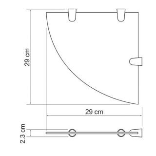 Wasserkraft K-533 Полка стеклянная угловая