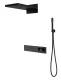 Душевой комплект Boheme Fusion 131-B с термостатом чёрный
