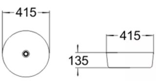 Раковина накладная SantiLine SL-7011 41см синий