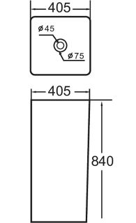 Раковина напольная SantiLine SL-4013 40см белый