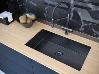 Мойка кухонная Paulmark Koher PM807444-GM воронёная сталь